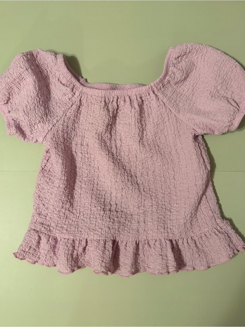 Light Purple Textured Puff-Sleeve Top